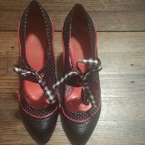 Poetic License Black and Red Polka Dot Heels